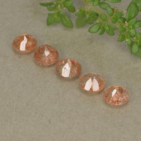 Sunstone Gemstones in 5 mm (calibrated) Size for Sale, Sunstone Stones in Orange Color