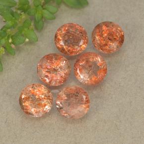 3.33 ctw Orange Sunstone Gemstones, Sunstone Gems in Round Facet Shape for Sale.