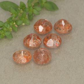 Sunstone Gemstones in 5.2 mm Size for Sale, Sunstone Stones in Orange Color