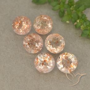 3.09 ctw Orange Sunstone Stones, Natural Sunstone in Round Facet Shape for Sale