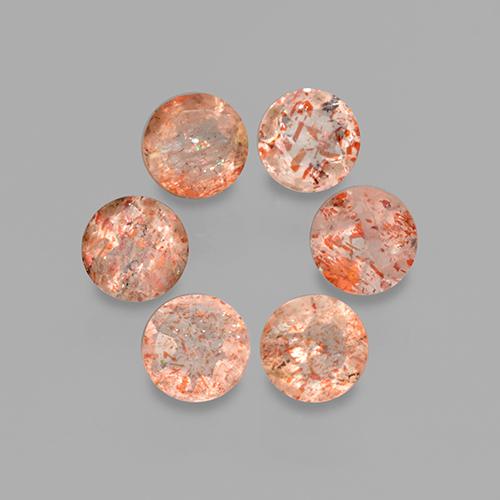 Light Orange Sunstone Gem - 0.5ct Round Facet (ID: 494232)