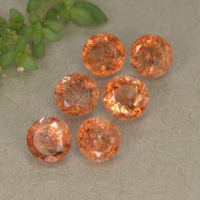 2.82 ctw Orange Sunstone Gemstones, Sunstone Gems in Round Facet Shape for Sale.