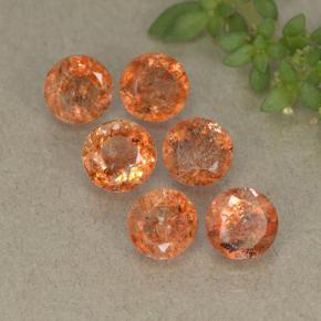 2.82 ctw Orange Sunstone Stones, Natural Sunstone in Round Facet Shape for Sale