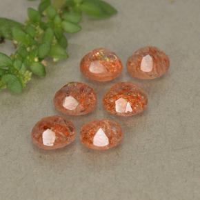 Sunstone Gemstones in 5 mm (calibrated) Size for Sale, Sunstone Stones in Orange Color