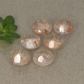 Sunstone Gemstones in 5 mm (calibrated) Size for Sale, Sunstone Stones in Peach Orange Color