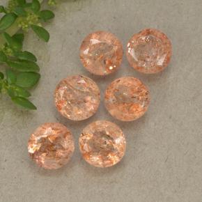 3.32 ctw Orange Sunstone Gemstones, Sunstone Gems in Round Facet Shape for Sale.