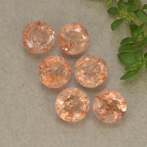3.32 ctw Orange Sunstone Stones, Natural Sunstone in Round Facet Shape for Sale