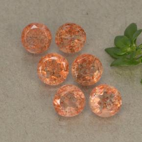3.36 ctw Orange Sunstone Stones, Natural Sunstone in Round Facet Shape for Sale
