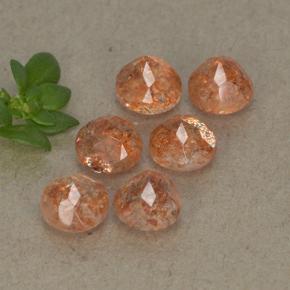 Sunstone Gemstones in 5 mm (calibrated) Size for Sale, Sunstone Stones in Orange Color