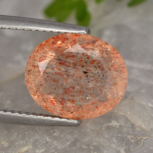 Eliolite o pietra del sole Ovale sfaccettato da 4,55 ct dall'India, dimensione 12 x 10mm, purezza Translucent, pietra preziosa naturale non trattati, Eliolite o pietra del sole 1pc in colore Arancio medio-chiaro, durezza Mohs di 6 - 6,5, Photo A
