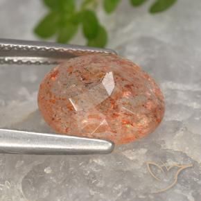 Sunstone Gemstone in 12 x 10 mm (calibrated) Size for Sale, Sunstone Stone in Medium-Light Orange Color
