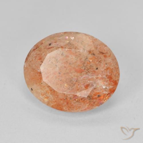 4.02ct Natural Reddish Orange Sunstone, Oval, Translucent