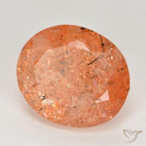 5.10 ct Orange Sunstone Stone, Natural Sunstone in Oval Facet Shape for Sale