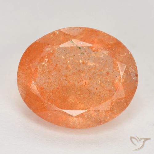 Medium Orange Солнечный Камень Камень - 4ct Фасетный Овал (ID: 494878)