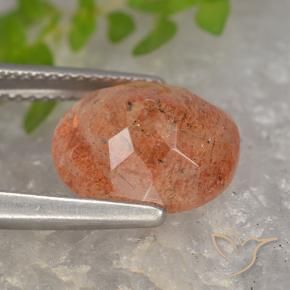 Sunstone Gemstone in 12 x 10 mm (calibrated) Size for Sale, Sunstone Stone in Medium Orange Color