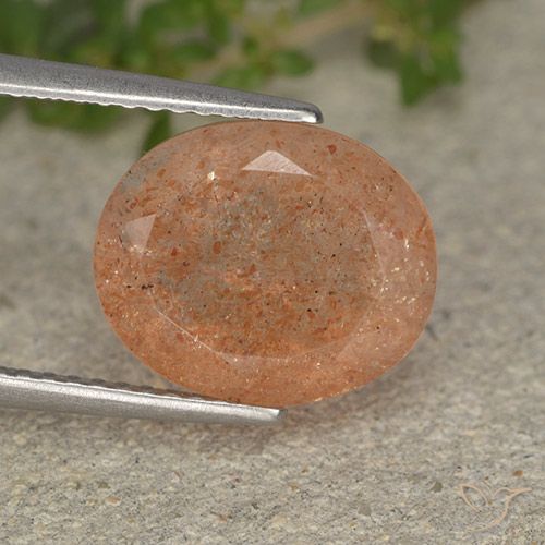 4.64 ct Orange Sunstone, 11.9 x 9.8 mm Oval Cut From India, Photo A