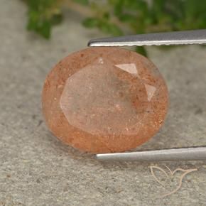 4.64 ct Orange Sunstone Stone, Natural Sunstone in Oval Facet Shape for Sale