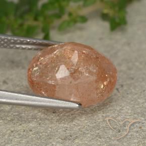 Sunstone Gemstone in 12 x 10 mm (calibrated) Size for Sale, Sunstone Stone in Light Tiger Orange Color
