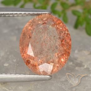 4.73 ct Orange Sunstone Stone, Natural Sunstone in Oval Facet Shape for Sale