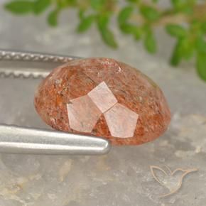 Sunstone Gemstone in 12 x 10 mm (calibrated) Size for Sale, Sunstone Stone in Medium-Light Orange Color