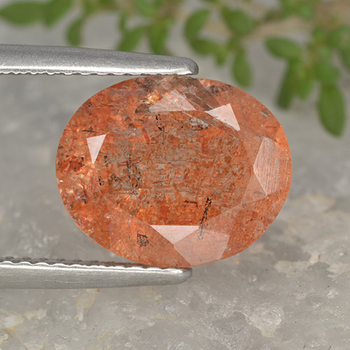 Grapefruit Orange Sonnenstein Edelstein - 3.8ct Oval facettiert (ID: 494883)