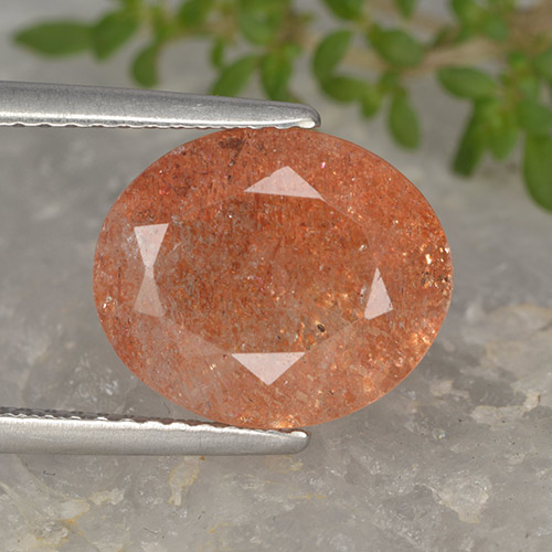 Grapefruit Orange Солнечный Камень Камень - 3.9ct Фасетный Овал (ID: 494884)