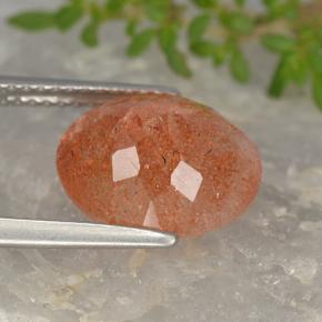 Sunstone Gemstone in 12 x 10 mm (calibrated) Size for Sale, Sunstone Stone in Grapefruit Orange Color