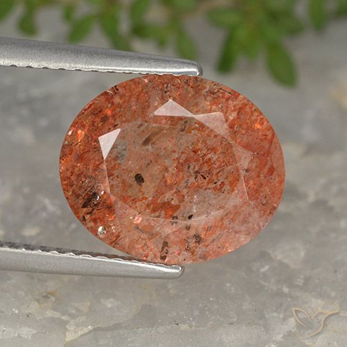4.24ct Natural Reddish Orange Sunstone, Oval, Translucent