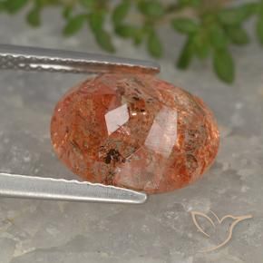 Sunstone Gemstone in 12 x 10 mm (calibrated) Size for Sale, Sunstone Stone in Reddish Orange Color