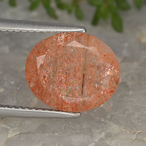 3,97ct Ovale sfaccettato arancione Eliolite o pietra del sole dall'India, Dimension 11,9 x 10mm, Natural non trattati Gemstone, Translucent Clarity, 1 piece Eliolite o pietra del sole in Arancione rossastra Color, Mohs Hardness of 6 - 6,5, Photo A