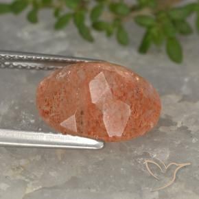Sunstone Gemstone in 12 x 10 mm (calibrated) Size for Sale, Sunstone Stone in Reddish Orange Color