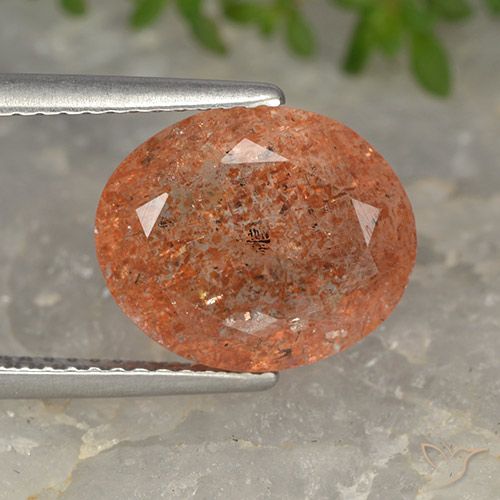 4.34ct Natural Grapefruit Orange Sunstone, Oval, Translucent