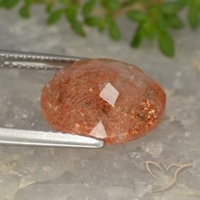Sunstone Gemstone in 12 x 10 mm (calibrated) Size for Sale, Sunstone Stone in Grapefruit Orange Color