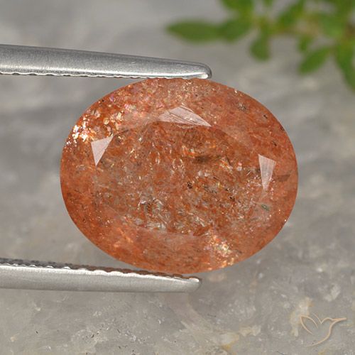 4.54ct Natural Reddish Orange Sunstone, Oval, Translucent