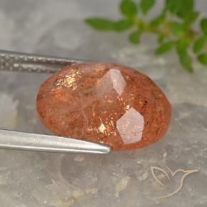 Sunstone Gemstone in 12 x 10 mm (calibrated) Size for Sale, Sunstone Stone in Reddish Orange Color