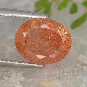 rötlich-orange Sonnenstein Edelstein - 4.1ct Oval facettiert (ID: 494897)