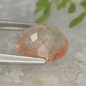 Sunstone Gemstone in 12 x 10 mm (calibrated) Size for Sale, Sunstone Stone in Light Tiger Orange Color