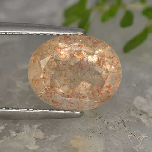 5.02ct Natural Light Orange Sunstone, Oval, Translucent
