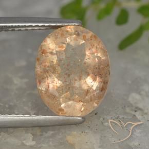 5.02 ct Orange Sunstone Stone, Natural Sunstone in Oval Facet Shape for Sale