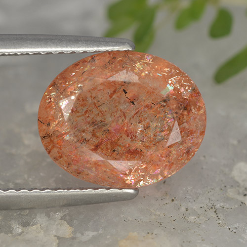 Medium Orange Солнечный Камень Камень - 4ct Фасетный Овал (ID: 494902)
