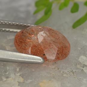 Sunstone Gemstone in 12 x 10 mm (calibrated) Size for Sale, Sunstone Stone in Medium Orange Color