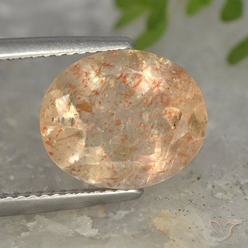Light Tiger Orange Солнечный Камень Камень - 5ct Фасетный Овал (ID: 494903)
