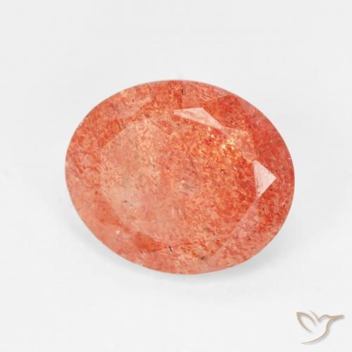 4.16ct Natural Medium Orange Sunstone, Oval, Translucent