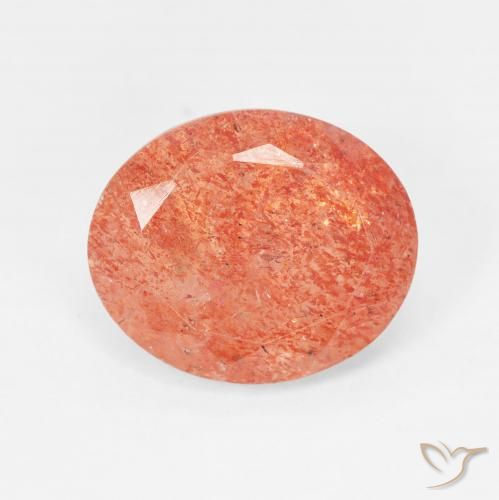 4.16 ct Orange Sunstone Stone, Natural Sunstone in Oval Facet Shape for Sale