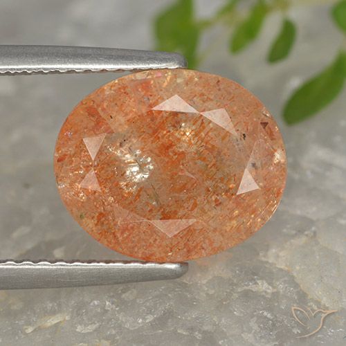 4.32ct Natural Reddish Orange Sunstone, Oval, Translucent