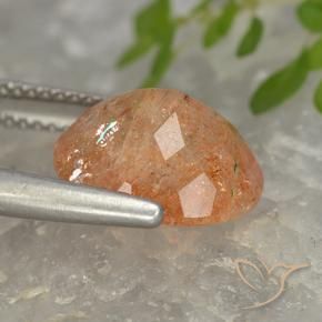 Sunstone Gemstone in 12 x 10 mm (calibrated) Size for Sale, Sunstone Stone in Reddish Orange Color