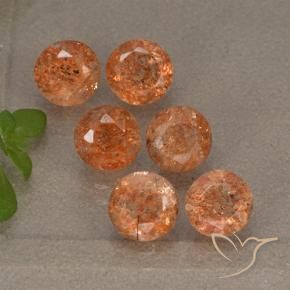 3.13 ctw Orange Sunstone Stones, Natural Sunstone in Round Facet Shape for Sale