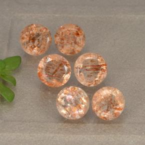 3.51 ctw Orange Sunstone Stones, Natural Sunstone in Round Facet Shape for Sale
