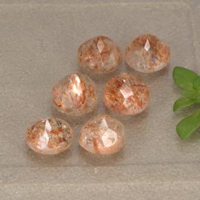 Sunstone Gemstones in 5.3 mm Size for Sale, Sunstone Stones in Reddish Orange Color