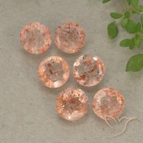 3.22 ctw Orange Sunstone Stones, Natural Sunstone in Round Facet Shape for Sale